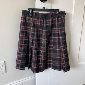 Pleated plaid skirt
